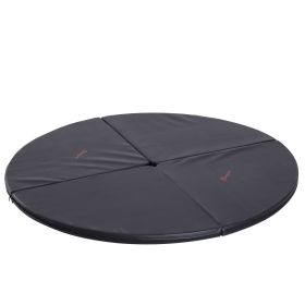 2"T x 5"W Foldable Dance Pole Crash Mat, Portable Round Pole Dance Mat, Lightweight and Foldable, Black