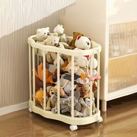 [Yoga Mat Storage Basket] 1pc Rolling Sports Equipment Storage Rack, Large Capacity Organizer Bin with Wheels for Yoga Mats, Balls