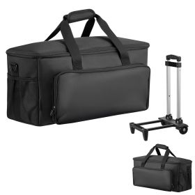 Rolling DJ Cable Bag, 1680D, Padded File Gig Bag with Wheels, 6 Detachable Divider, Travel Storage Music Gear Case, for Professional DJ Gear