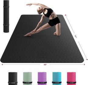 Extra Large Yoga Mat - 72"x48"/78"x54", 1/4" & 1/3" Thick, Non-Slip, Durable, Eco-Friendly, Wide Exercise Mat for Home Workouts, Yoga, Pilates