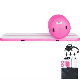 Inflatable Gymnastics Air Mat Set, 2 PCS Tumbling Mat, Tumble Track with Electric Pump, Air Roller Barrel Gymnastics Equipment