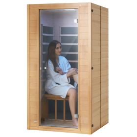 Far Infrared Wooden Sauna, Room Home Sauna Spa for 1 to 2 Person