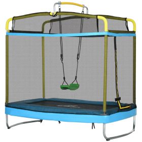 3-in-1 Trampoline for Kids, 6.9' Kids Trampoline with Net, Light Blue (Option: Light Blue-1250x450x200 mm)