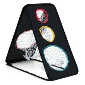 Double-Sided Golf Chipping Net - 5 Target Zones, 420D Oxford Fabric, Black (Option: Defaulttitle)