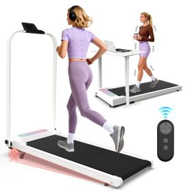 Foldable Treadmill with Handle Bar & Incline (Color: as Pic)